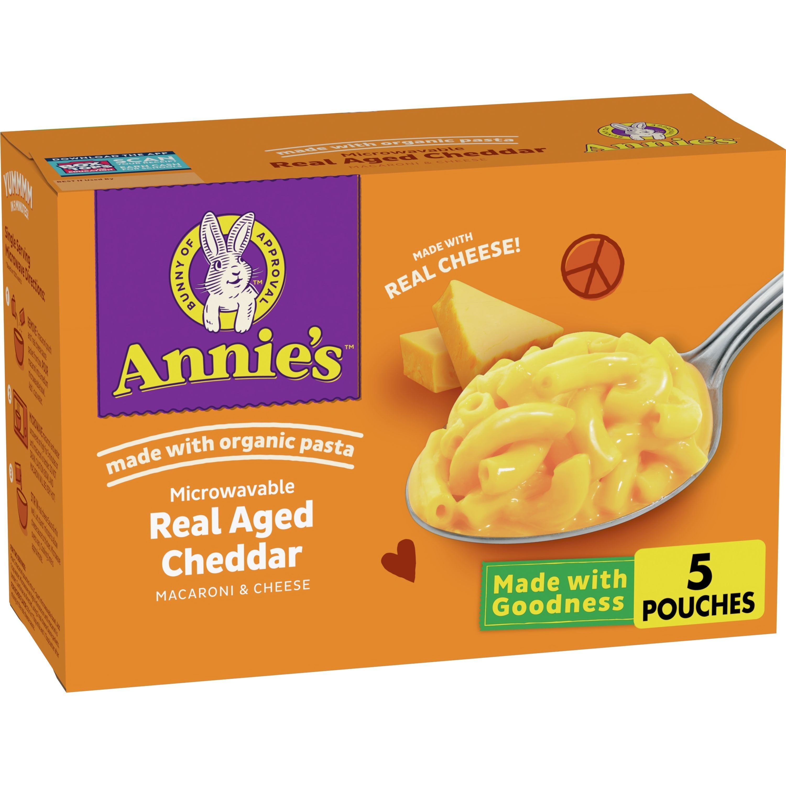 Annie's Homegrown Microwavable Real Aged Cheddar Macaroni & Cheese 10.7 Oz Box