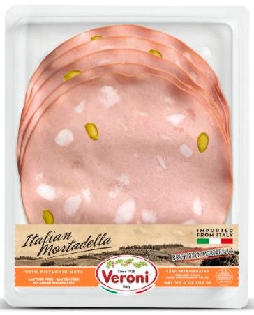 Wholesale Veroni Pre Sliced Italian Mortadella 4 oz- Bulk