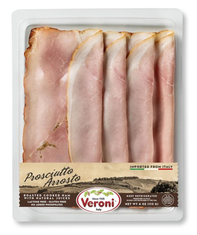 Veroni Pre-Sliced Prosciutto Arrosto - Roasted Cooked Ham 4 OZ