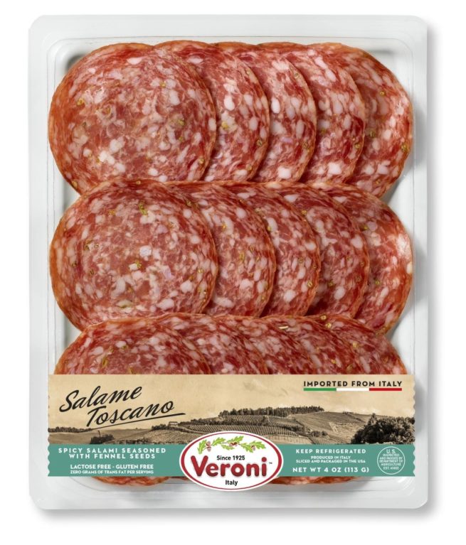 Veroni Pre-Sliced Salame Toscano - Spicy Salami w/ Fennel 4 OZ