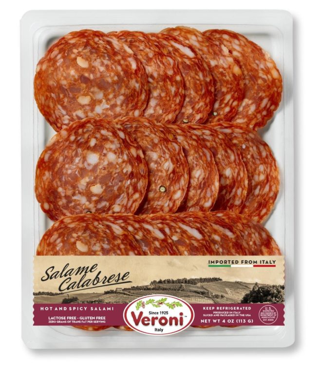 Veroni Pre-Sliced Salame Calabrese - Hot & Spicy Salame 4 OZ