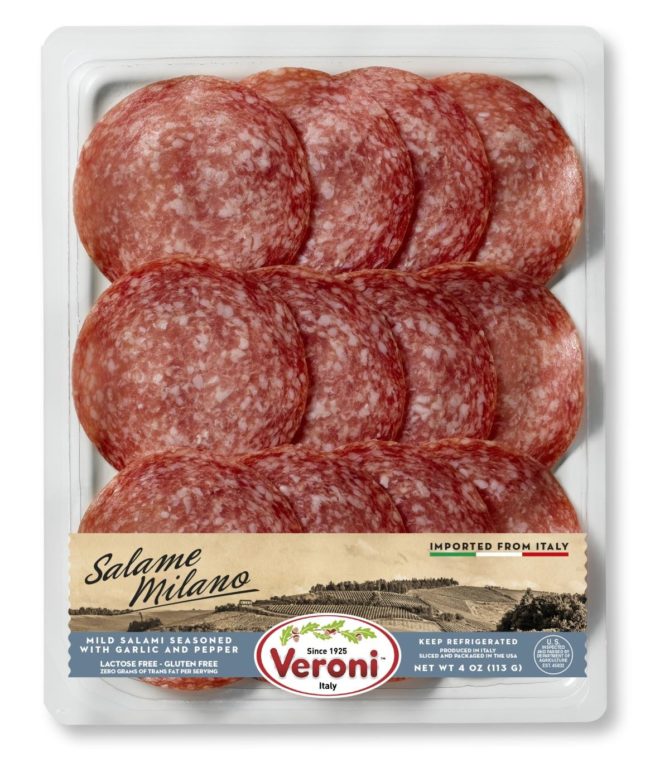 Veroni Pre-Sliced Salame Milano - Mild Salame w/ Garlic 4 OZ