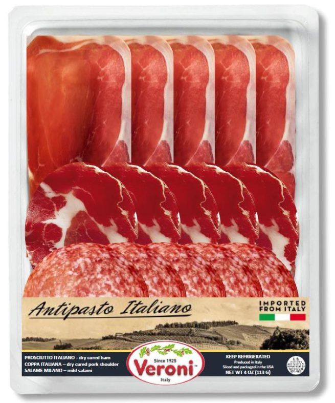 Wholesale Veroni Pre-Sliced Antipasto Italian Salumi 4 oz- Bulk
