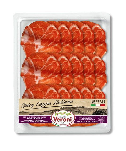 Veroni Pre-Sliced Hot Italian Coppa Pork 3.5 OZ