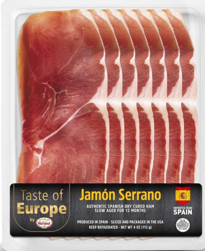 Wholesale Veroni Pre-Sliced Serrano Ham 4 oz- Bulk