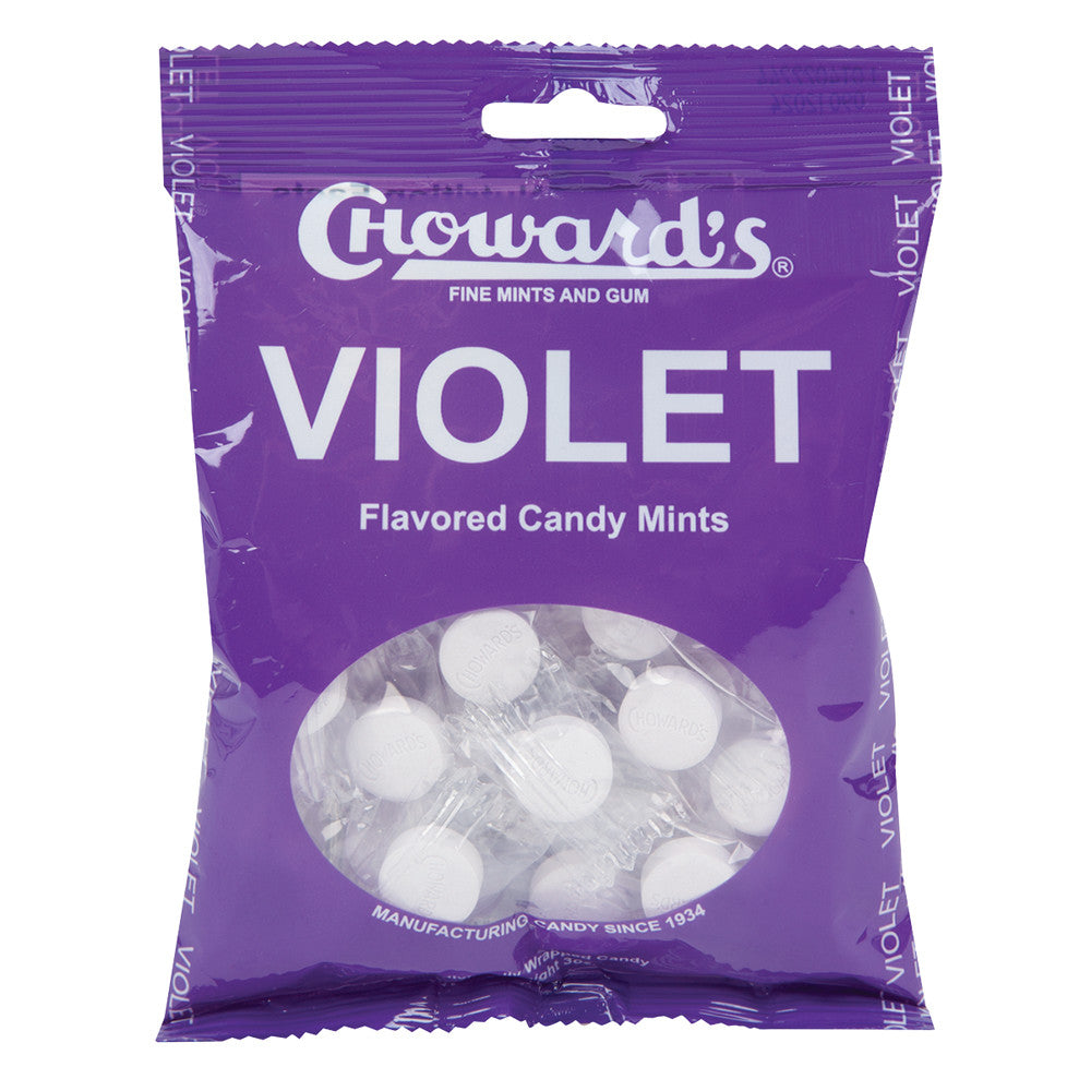 Wholesale Choward'S Violet Mints 3 Oz Peg Bag-12ct Case Bulk