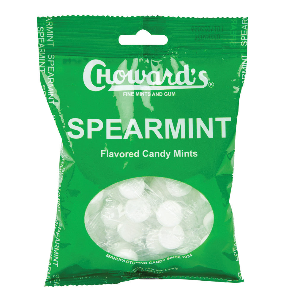 Wholesale Choward'S Spearmint Mints 3 Oz Peg Bag-12ct Case Bulk