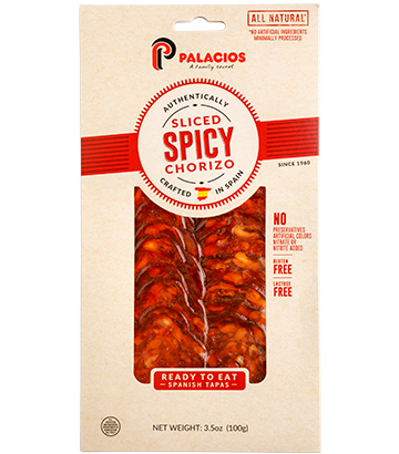 Palacios Pre-Sliced Hot Chorizo Sausage 3.5 OZ