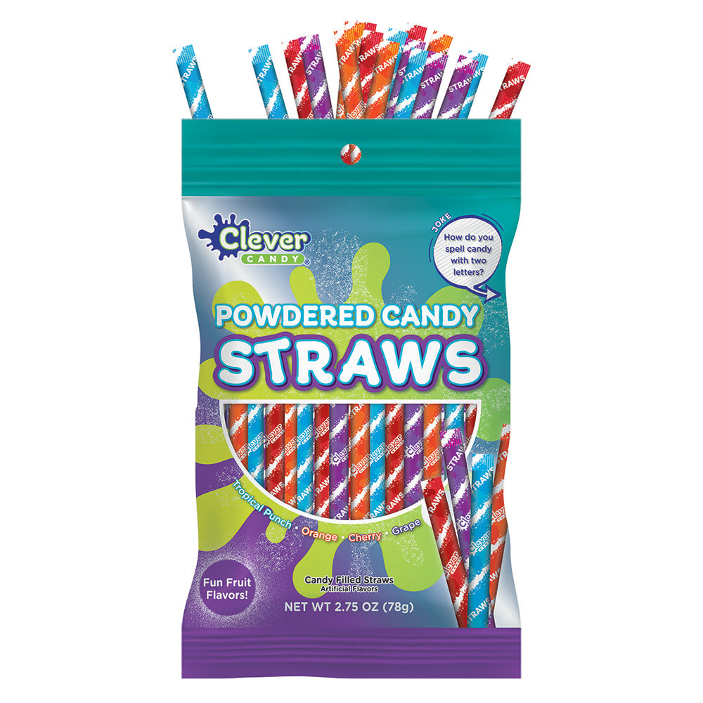 Wholesale Müttenberg Candy Assorted Powdered Candy Straws 2.75 Oz Peg Bag- Bulk