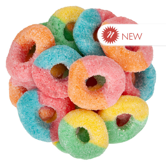 Wholesale Gummy Rings Neon 5 Lb Bag- Bulk