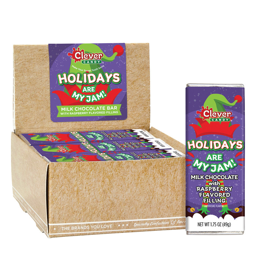 Wholesale Müttenberg Candy Holidays Are My Jam Milk Chocolate Raspberry 1.75 Oz Bar- Bulk
