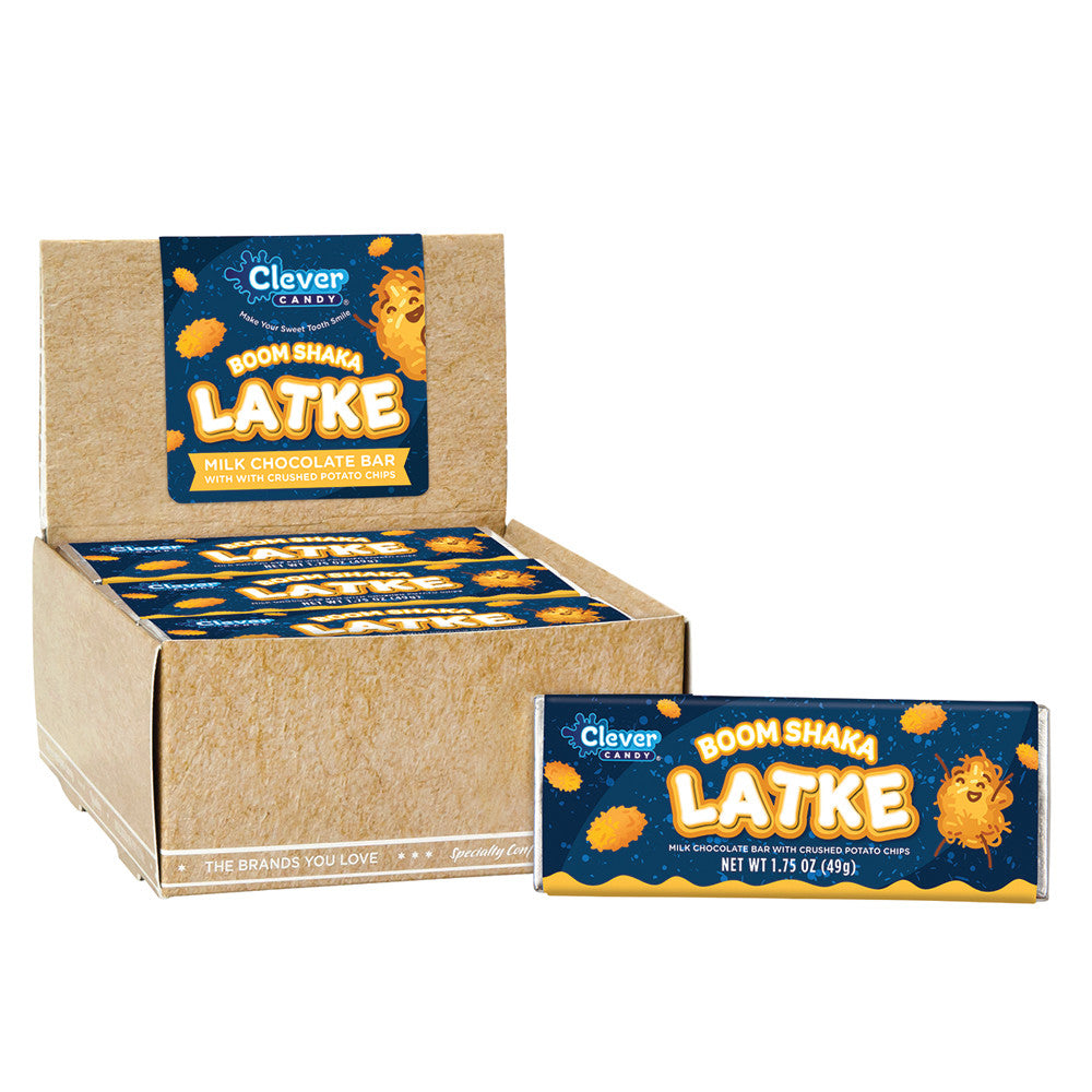 Wholesale Müttenberg Candy Boom Shaka Latke Milk Chocolate Crushed Potato Chips 1.75 Oz Bar-21ct Case Bulk