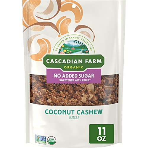 Cascadian Farm Organic Granola No Added Sugar Coconut Cashew 11 Oz Pouch