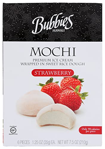Bubbies Ice Cream Mochi Strawberry 7.5 oz Tub