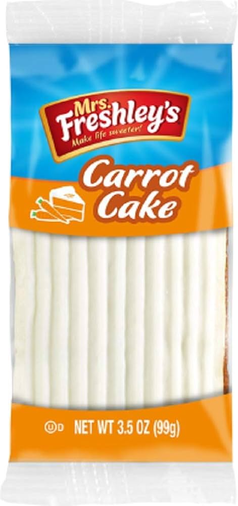 Mrs. Freshleys Snack Cake Carrot Individually Wrapped 3.5 Oz Pack