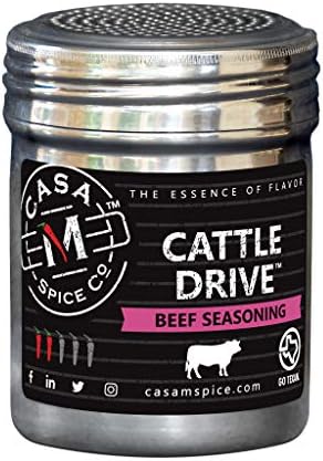 Casa M Spice Cattle Drive Beef Seasoning Stainless Shaker 5 oz