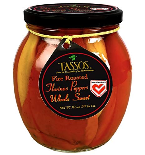 Wholesale Tassos Fire Roasted Red and Yellow Peppers 36.5oz Jar-42ct case Bulk