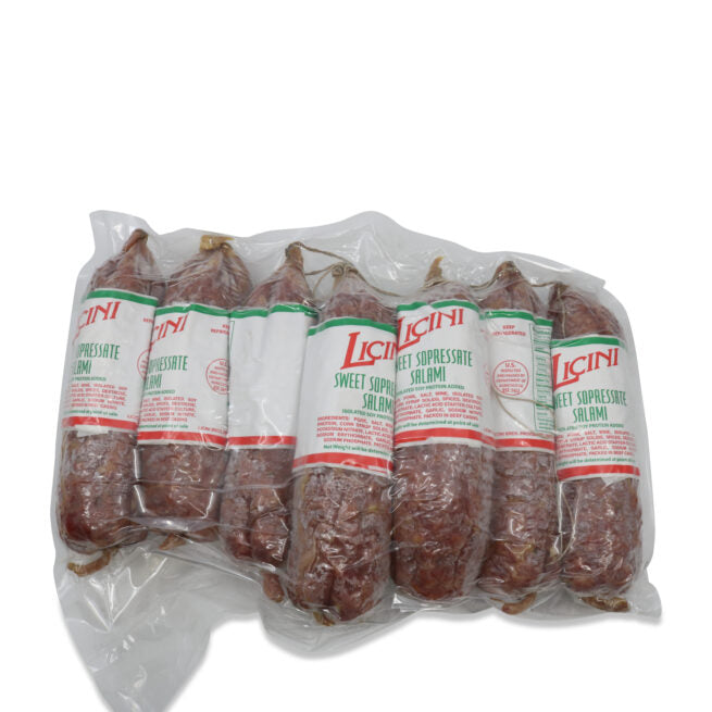 Licini Loose Hot Sopressata Salami 10 LB BoxNCase