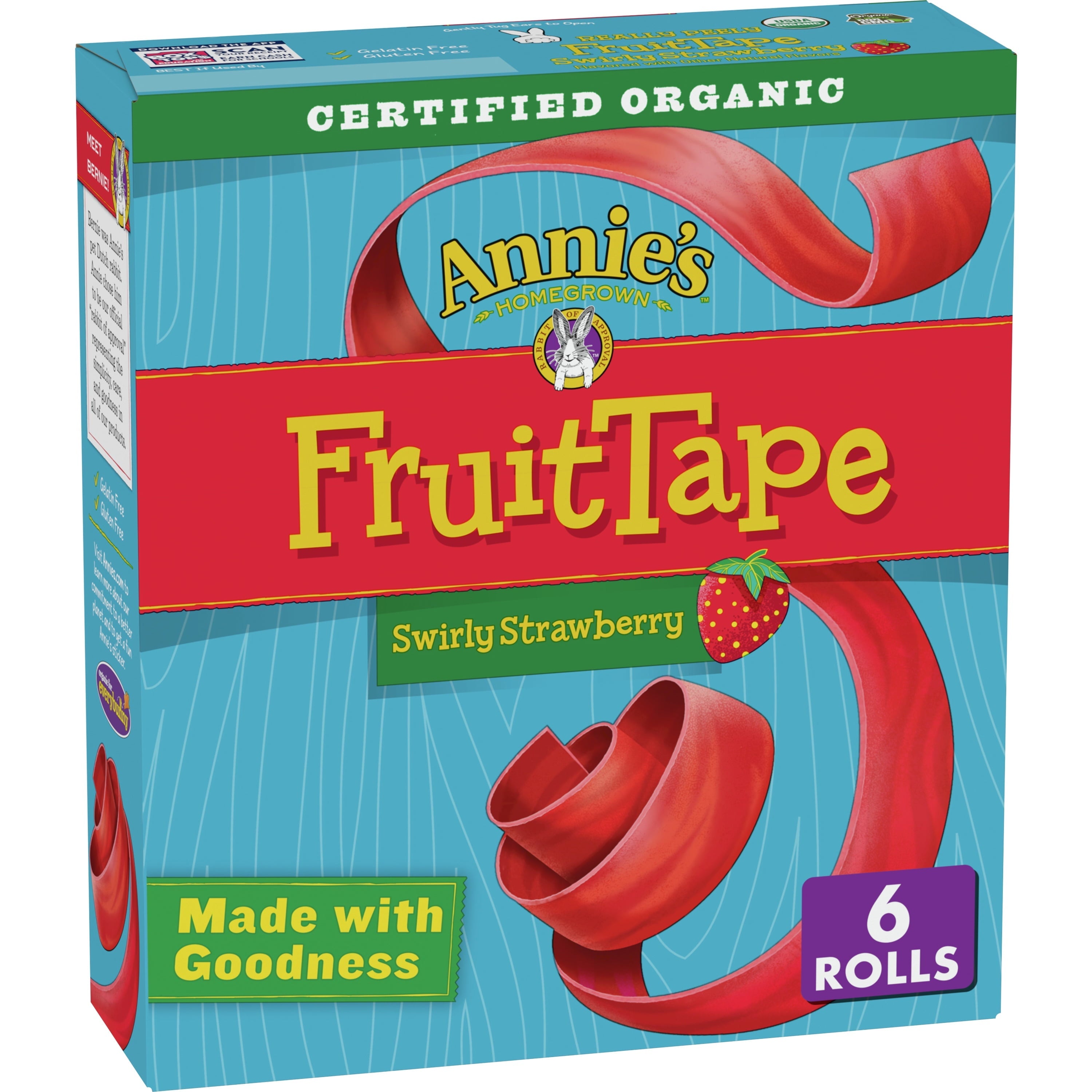 Annie's Homegrown Organic Fruit Tape Swirly Strawberry 4.5 Oz Box