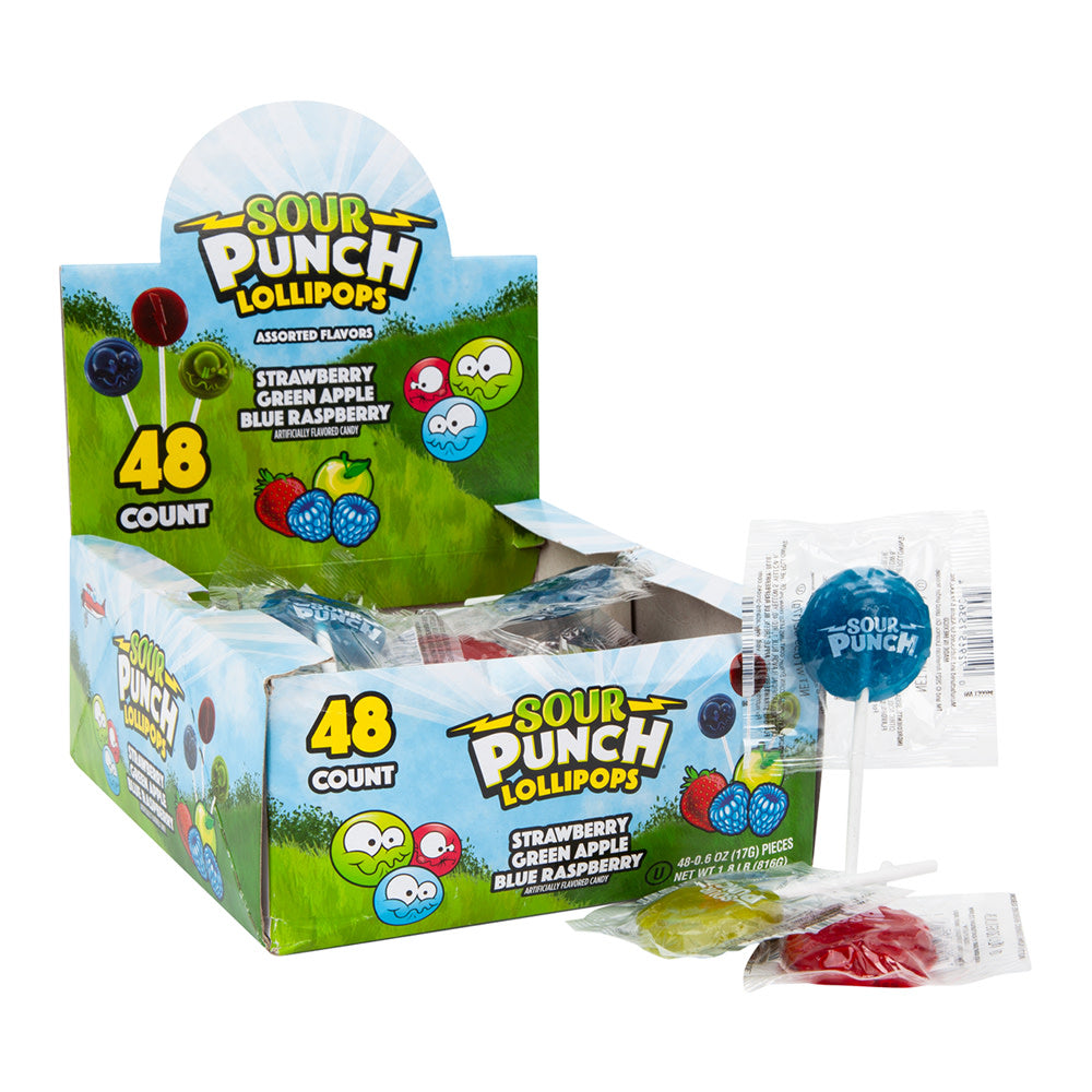 Sour Punch Lollipops 0.6 Oz 48 Count