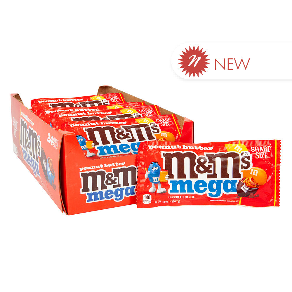 M&M'S Peanut Butter Mega Share Size 2.83 Oz Bag