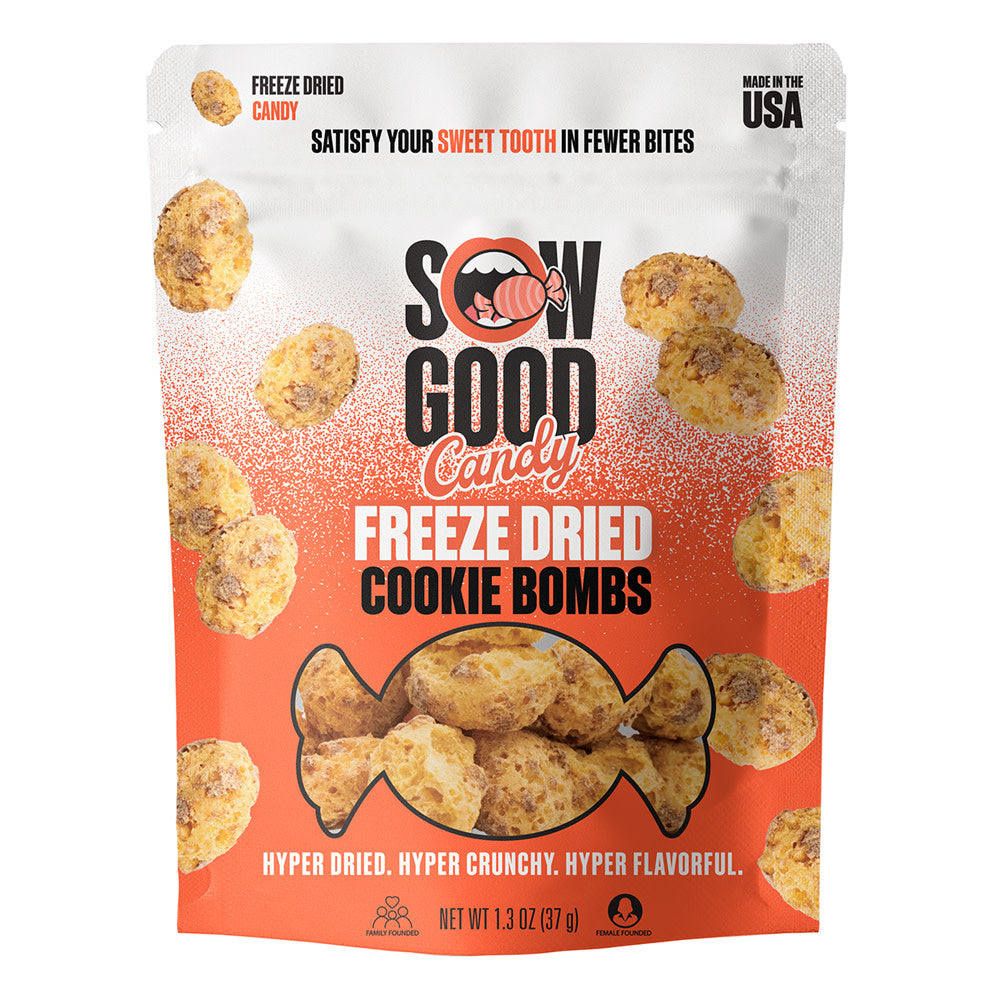 Wholesale Sow Good Freeze Dried Cookie Bombs 1.3 Oz Bag-24ct Case Bulk