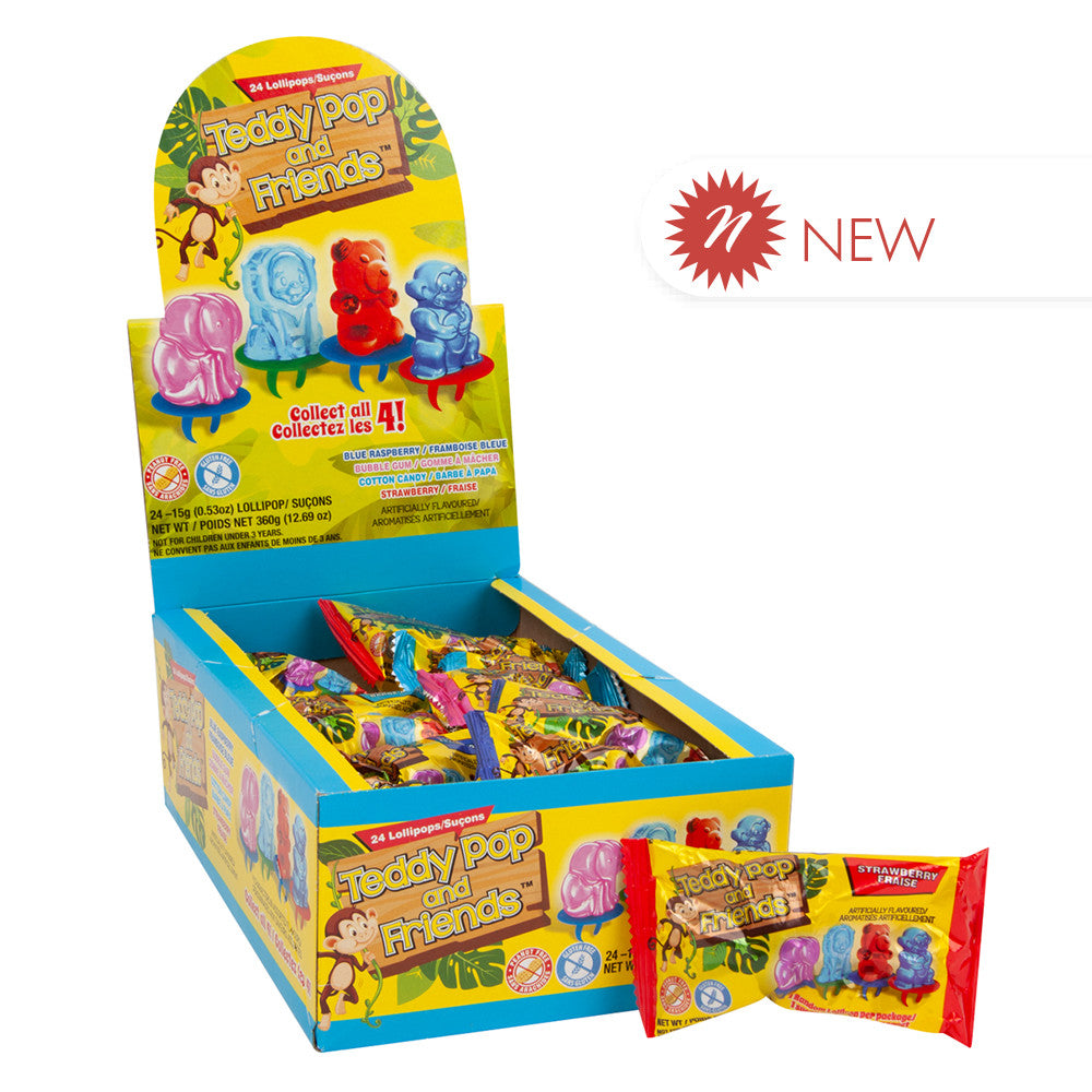 Wholesale Teddy Pop & Friends Lollipop Ring 0.53 Oz- Bulk