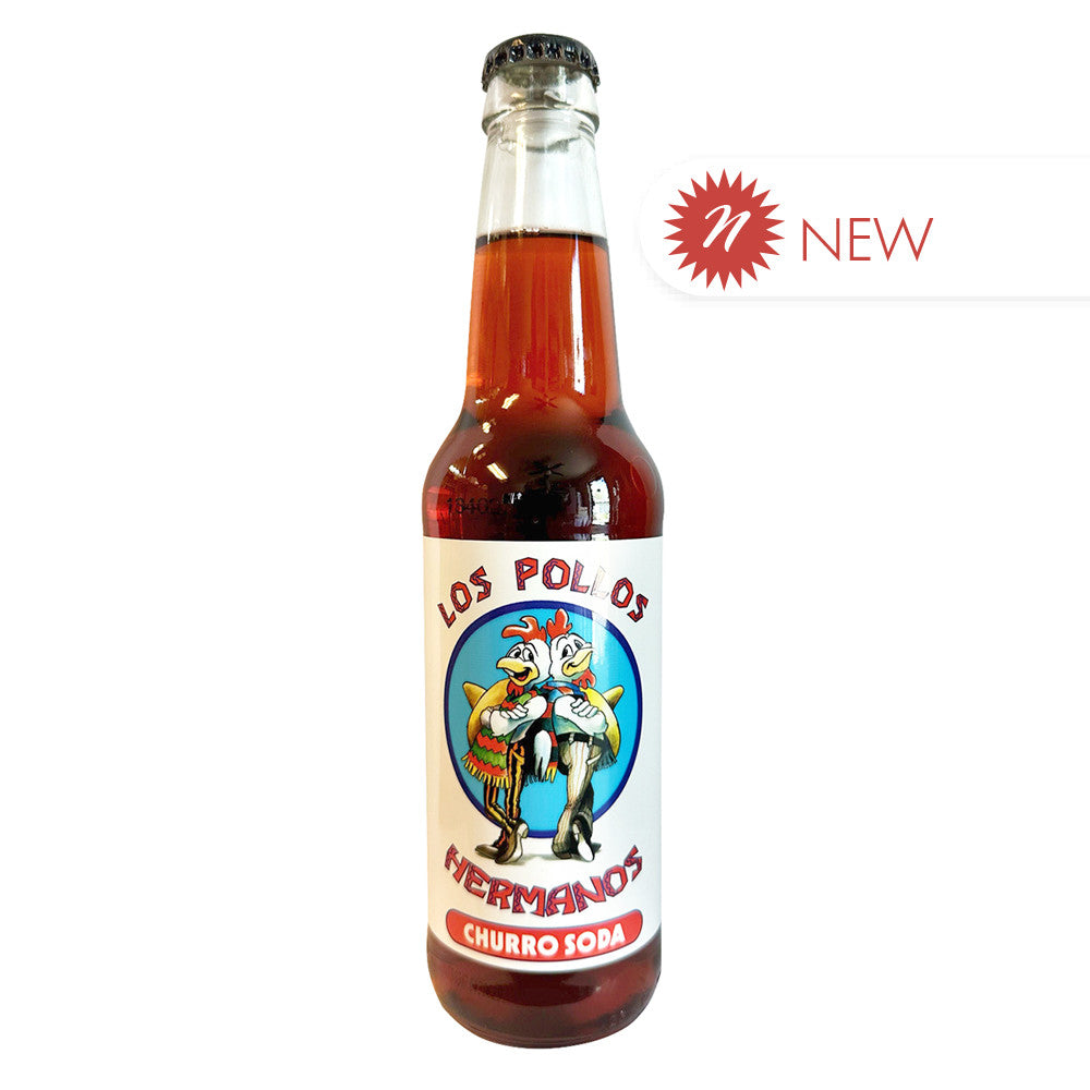 Wholesale Breaking Bad Los Pollos Hermanos Churro Flavored Soda 12 Oz Glass Bottle- Bulk