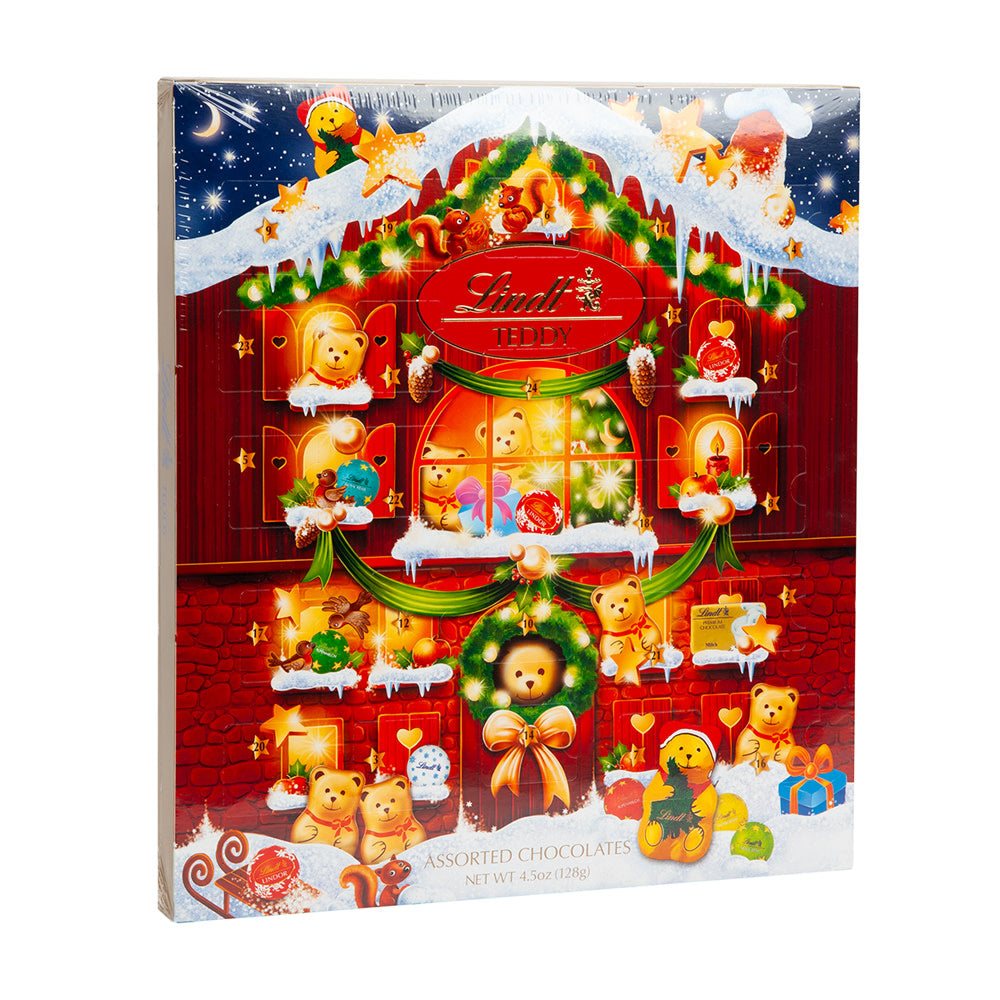 Wholesale Lindt Holiday Advent Calendar Teddy Bear 4.5 Oz Box-9ct Case Bulk