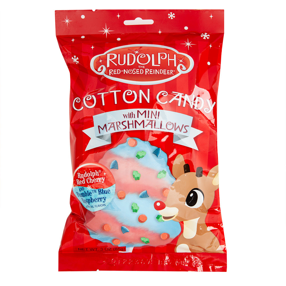 Wholesale Rudolph The Red-Nosed Reindeer Cotton Candy With Mini Marshmallows 3 Oz Bag- Bulk