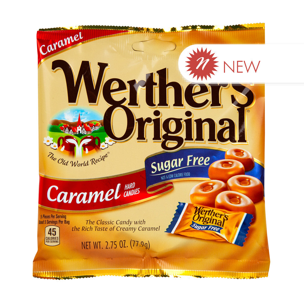 Wholesale Werther'S Sugar Free Caramel Hard Candy 2.75 Oz Peg Bag-12ct Case Bulk