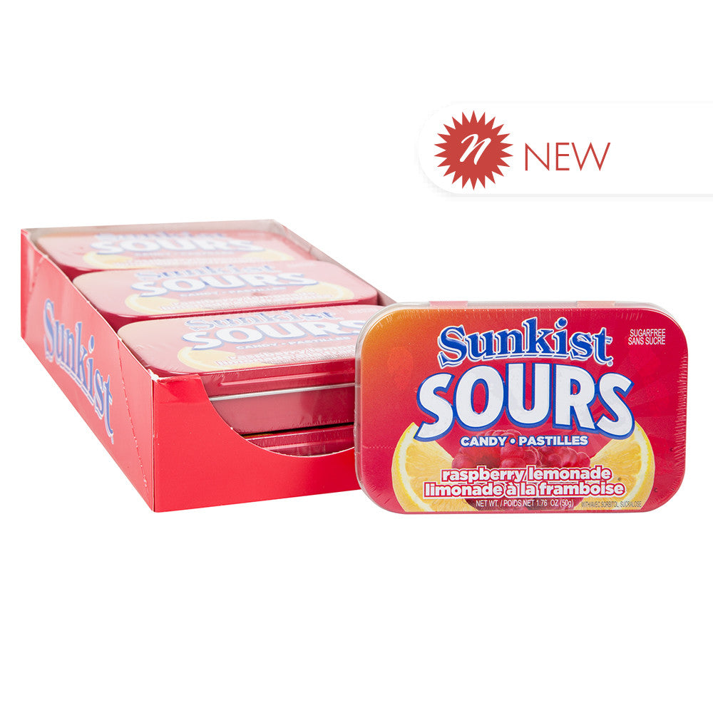 Wholesale Sunkist Sours Raspberry Lemonade 1.76 Oz Tin- Bulk