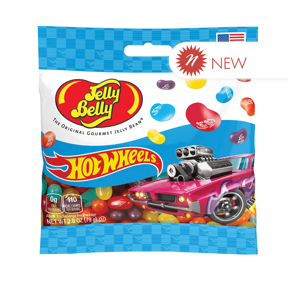 Wholesale Jelly Belly Hot Wheels 2.8 Oz Peg Bag-12ct Case Bulk