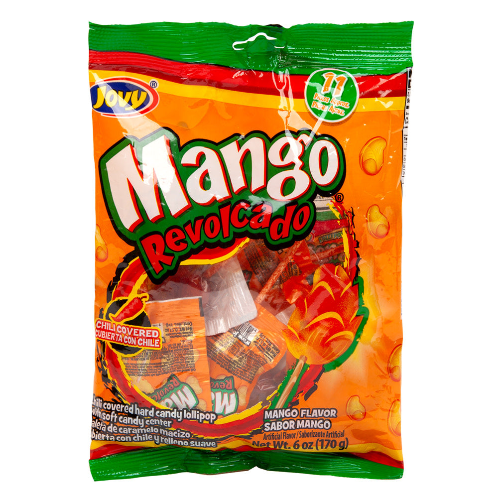 Wholesale Jovy Mango Revolcado Lollipops 6 Oz Peg Bag-24ct Case Bulk