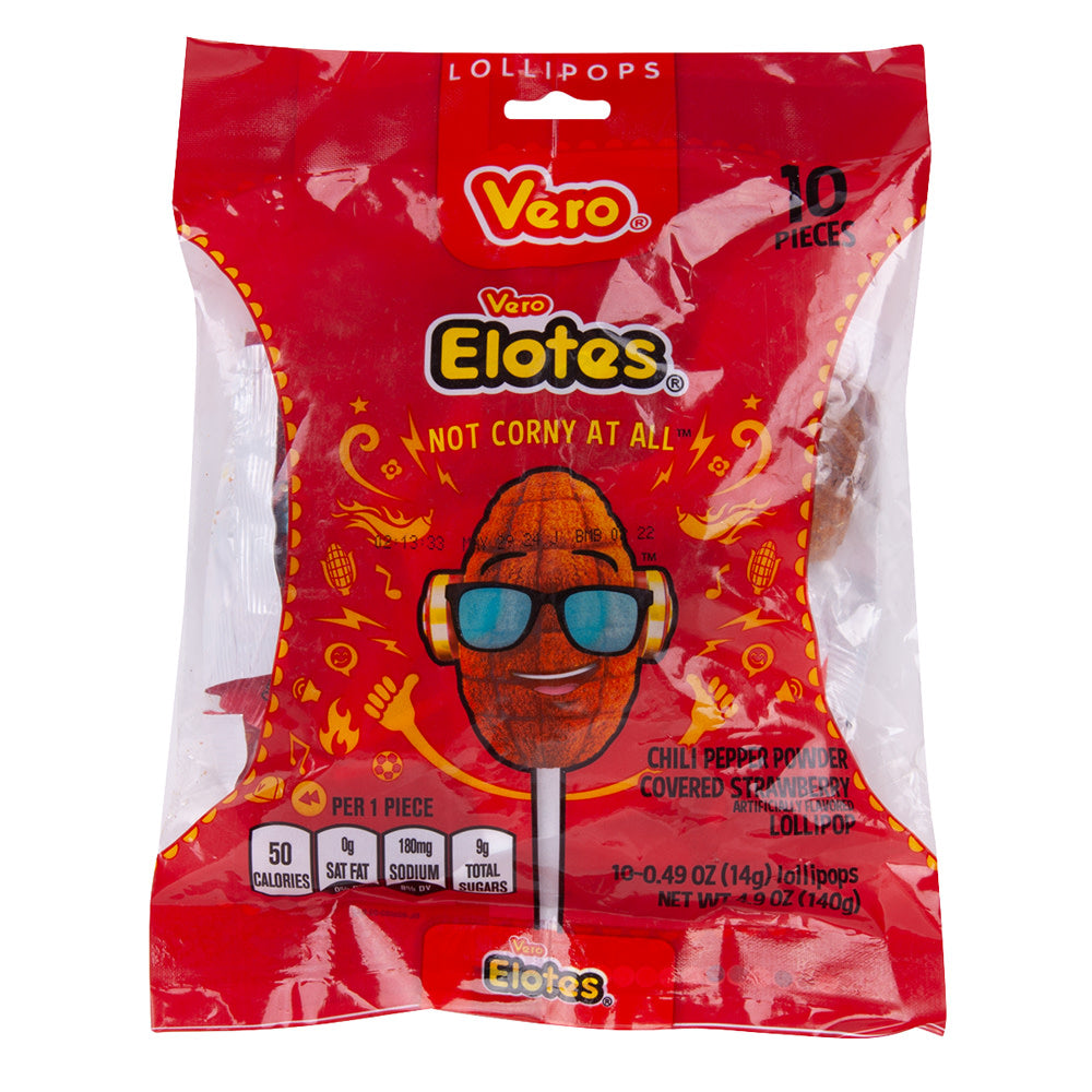 Wholesale Vero Elotes Lollipops 10 Piece 4.9 Oz Peg Bag-14ct Case Bulk