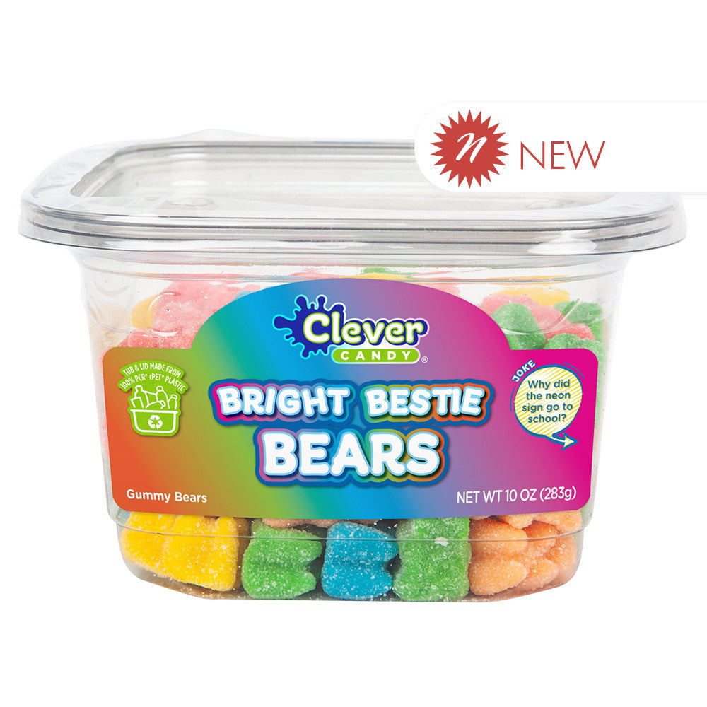 Wholesale Müttenberg Candy Bright Bestie Bears Neon Bears 10 Oz Tub- Bulk