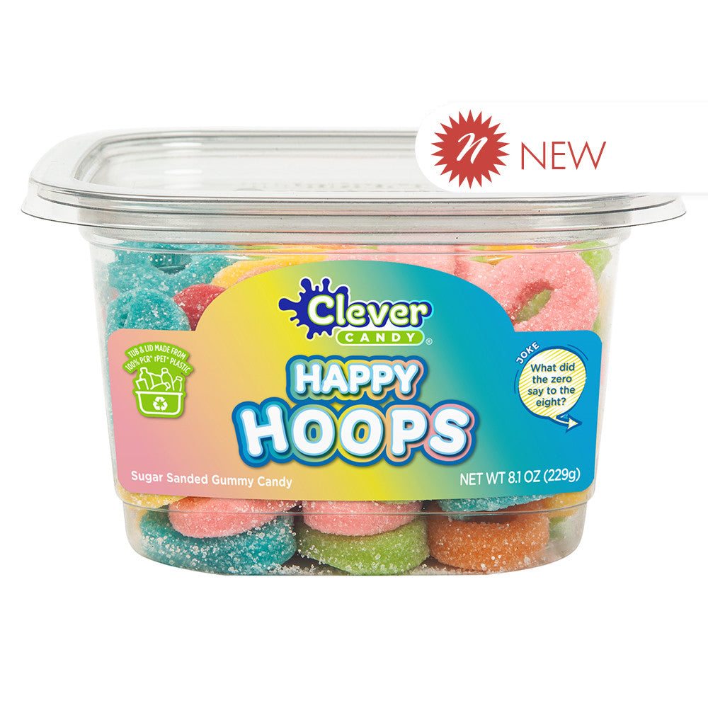 Wholesale Müttenberg Candy Happy Hoops Sour Gummy Loops 8.1 Oz Tub- Bulk