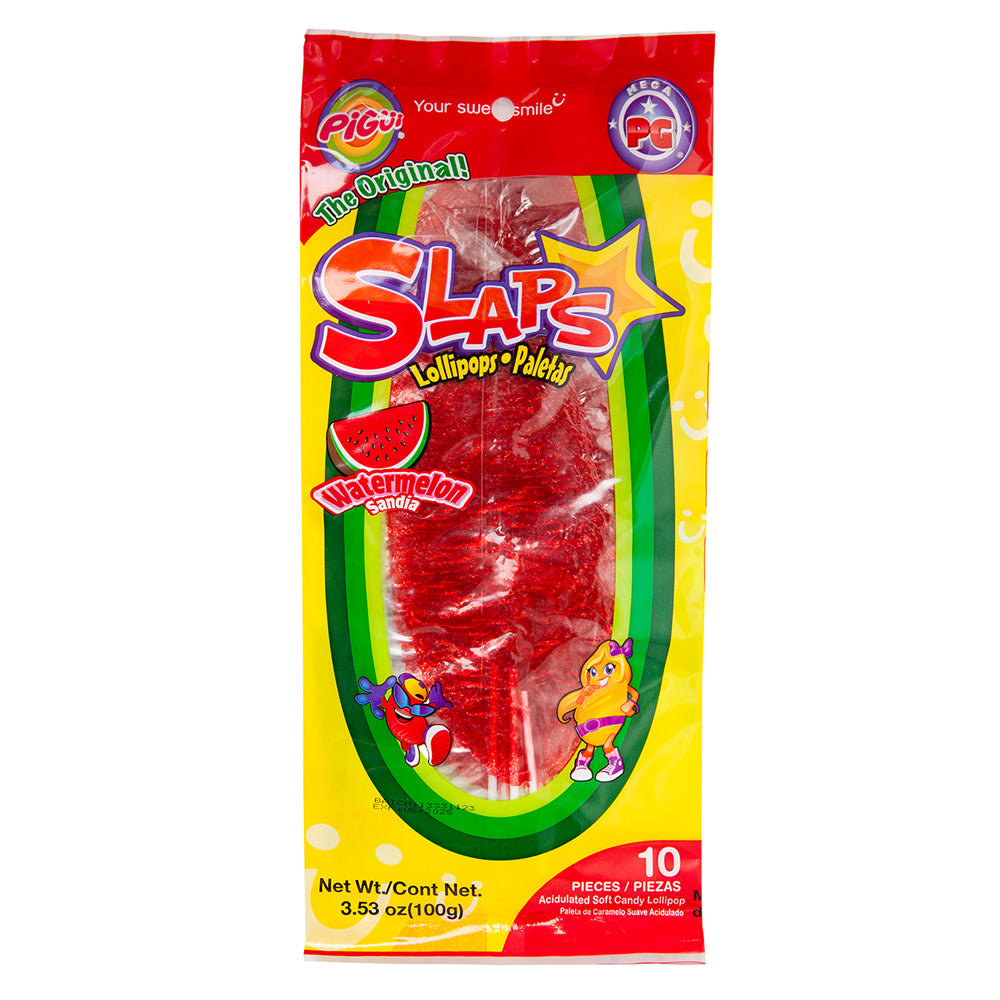 Wholesale Slaps Watermelon Lollipops 10 Piece 3.33 Oz-25ct Case Bulk