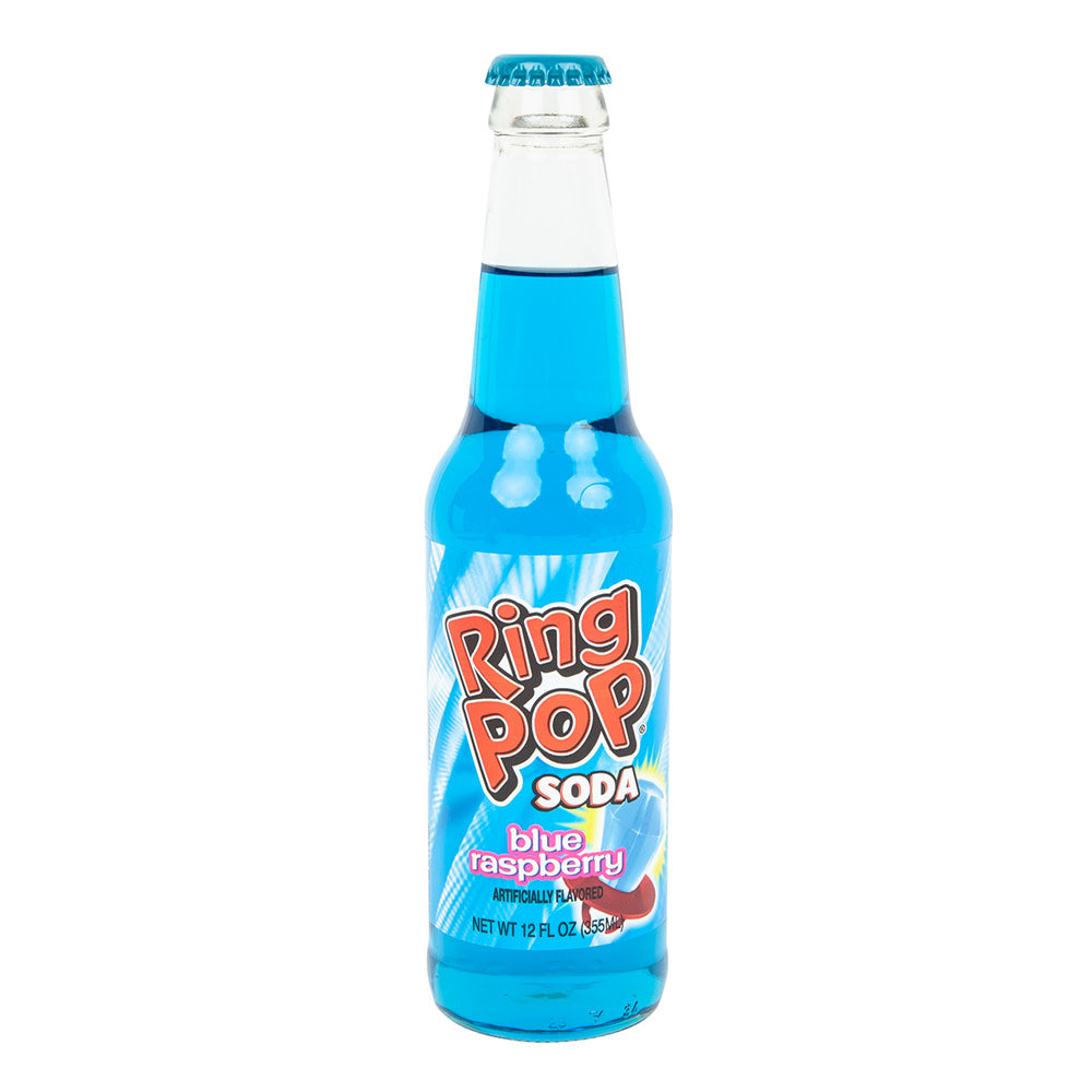 Wholesale Rocket Fizz Blue Raspberry Ring Pop Soda 12 Oz Bottle-24ct Case Bulk