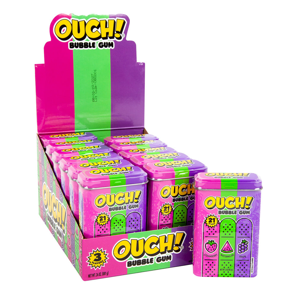 Wholesale Ouch! Bubble Gum 2 Oz Tin- Bulk