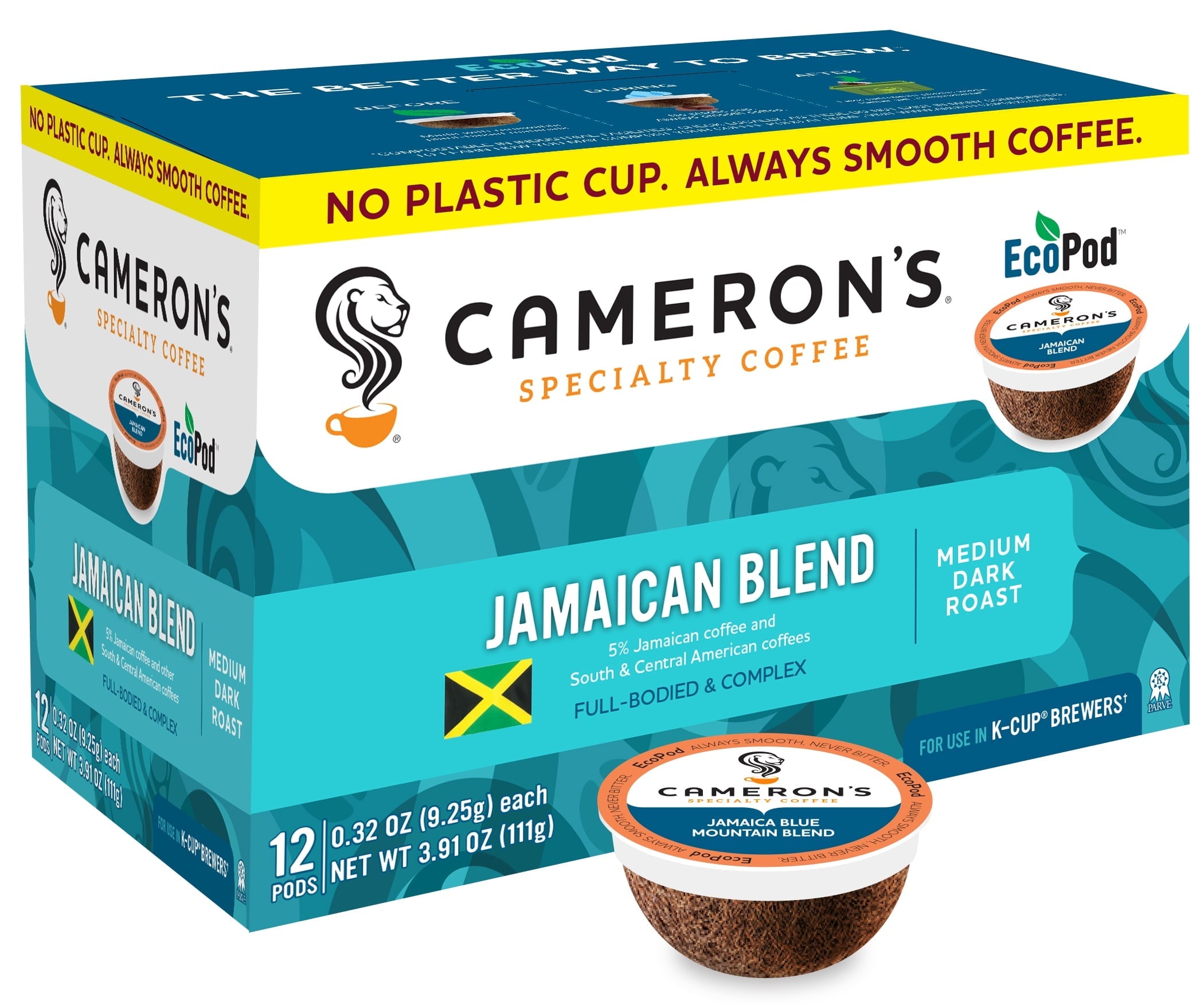 Camerons Coffee Handcrafted Single Serve Filtered Jamaican Blue Mountain Blend 12 Ct Box