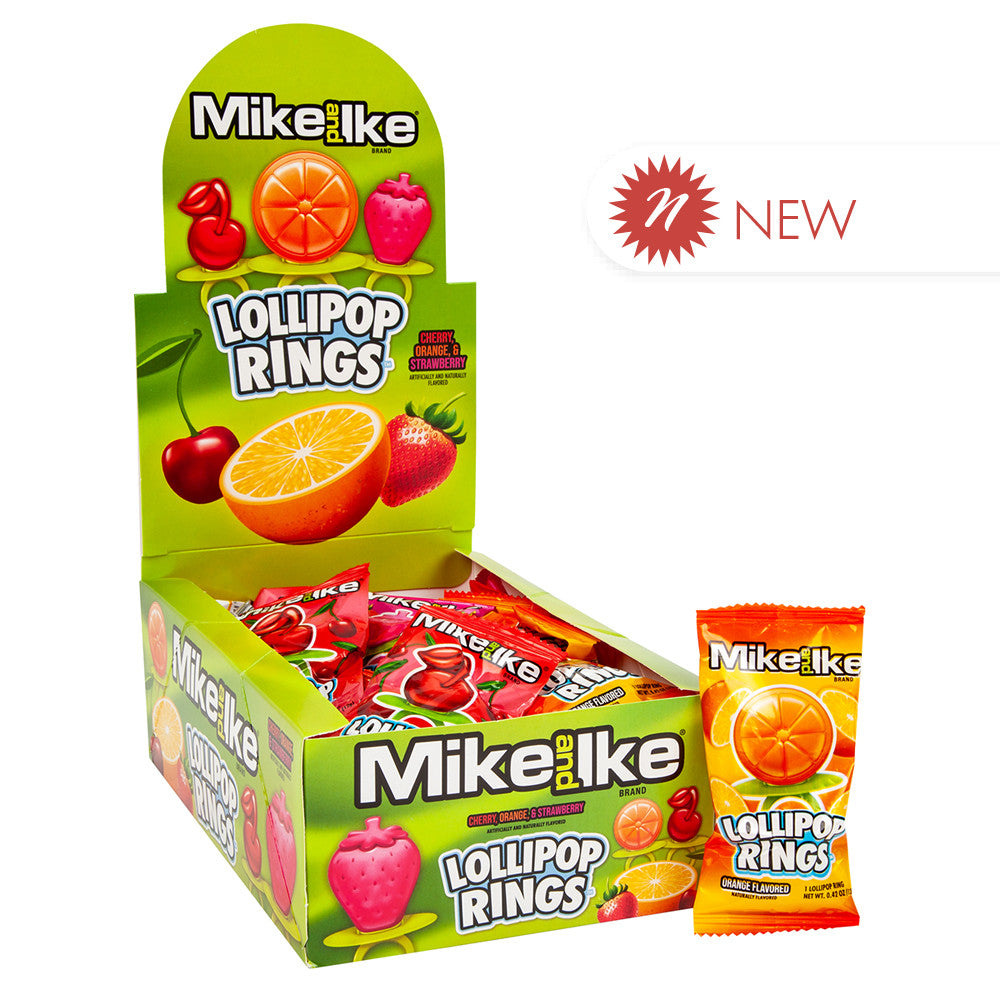 Wholesale Mike & Ike Lollipop Rings 0.42 Oz- Bulk