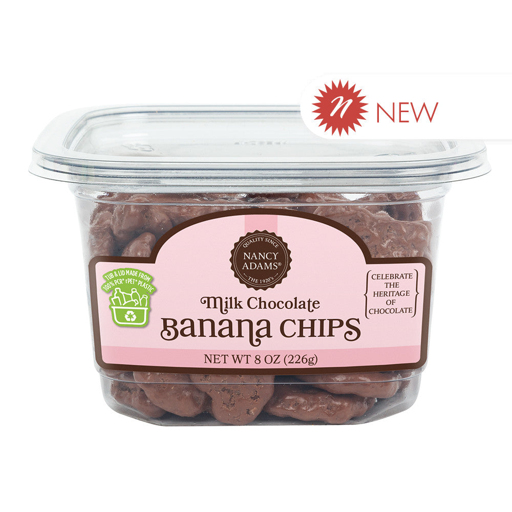 Wholesale Nancy Adams - Tub - Milk Chocolate Banana Chips-12ct Case Bulk