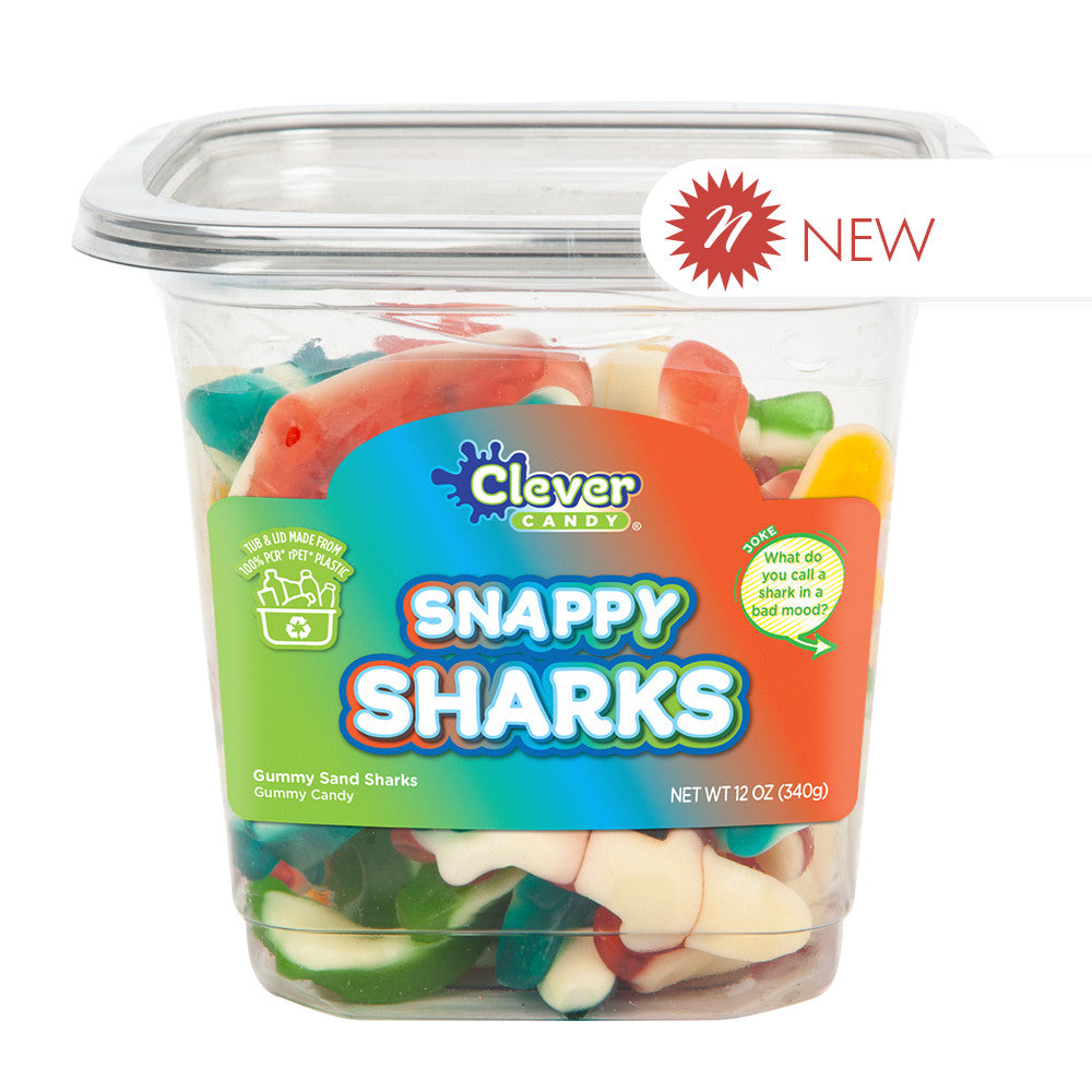 Wholesale Müttenberg Candy Snappy Sharks Gummy Sandsharks 12 Oz Tub-12ct Case Bulk