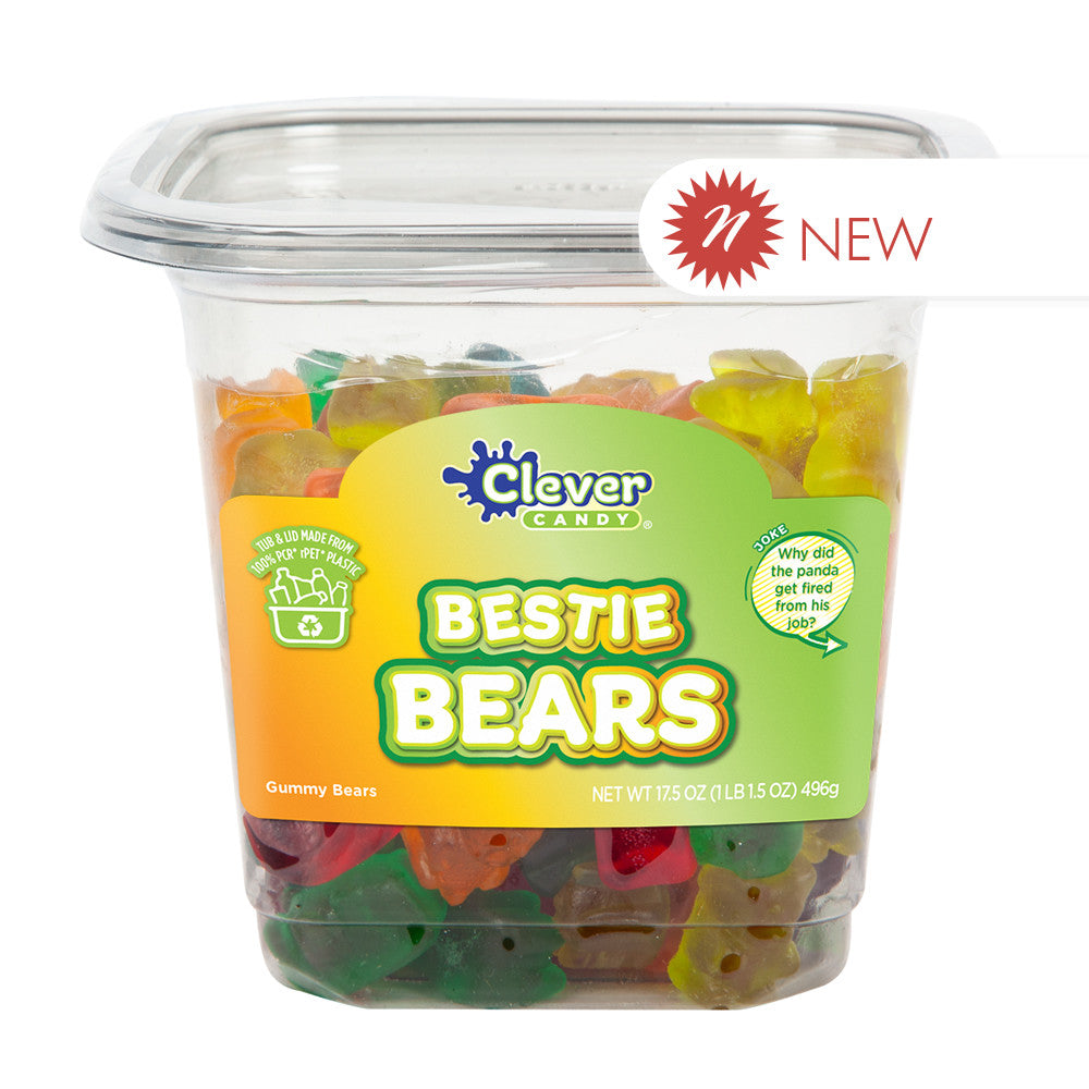 Wholesale Müttenberg Candy Bestie Bears Assorted Gummy Bear 17.5 Oz Tub- Bulk