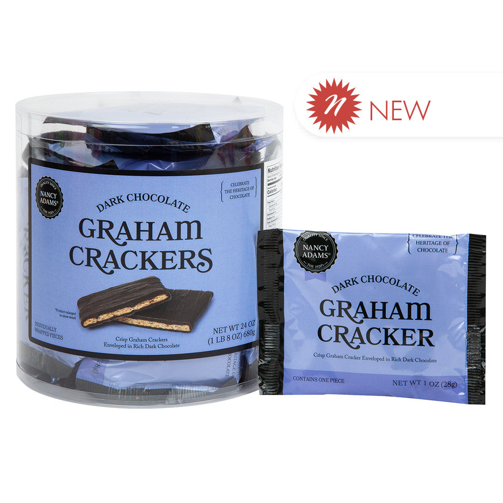 Wholesale Nancy Adams Dark Chocolate Graham Cracker Single Serve Tub-24ct Case Bulk