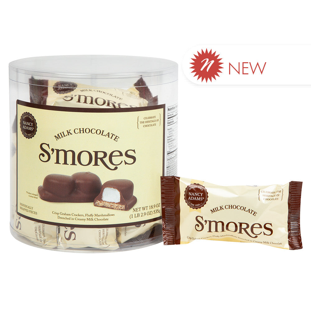 Wholesale Nancy Adams Milk Chocolate S’Mores Single Serve Tub-18ct Case Bulk