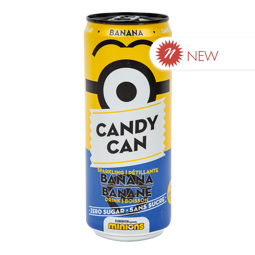 Wholesale Candy Can Minions Banana Sparkling Drink 11.16 Oz Can-12ct Case Bulk