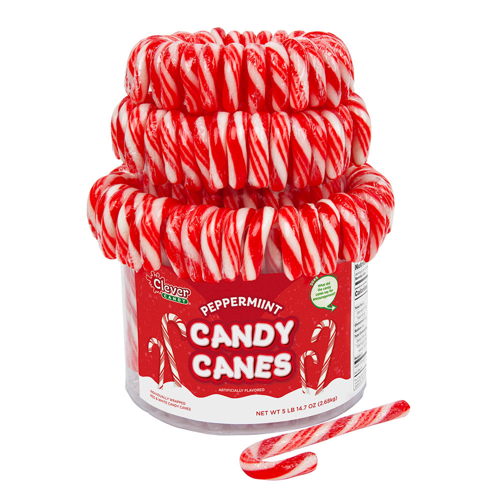 Wholesale Müttenberg Candy Peppermint Candy Cane 0.98 Oz 96 Piece Pack 2 Bucket-192ct Case Bulk