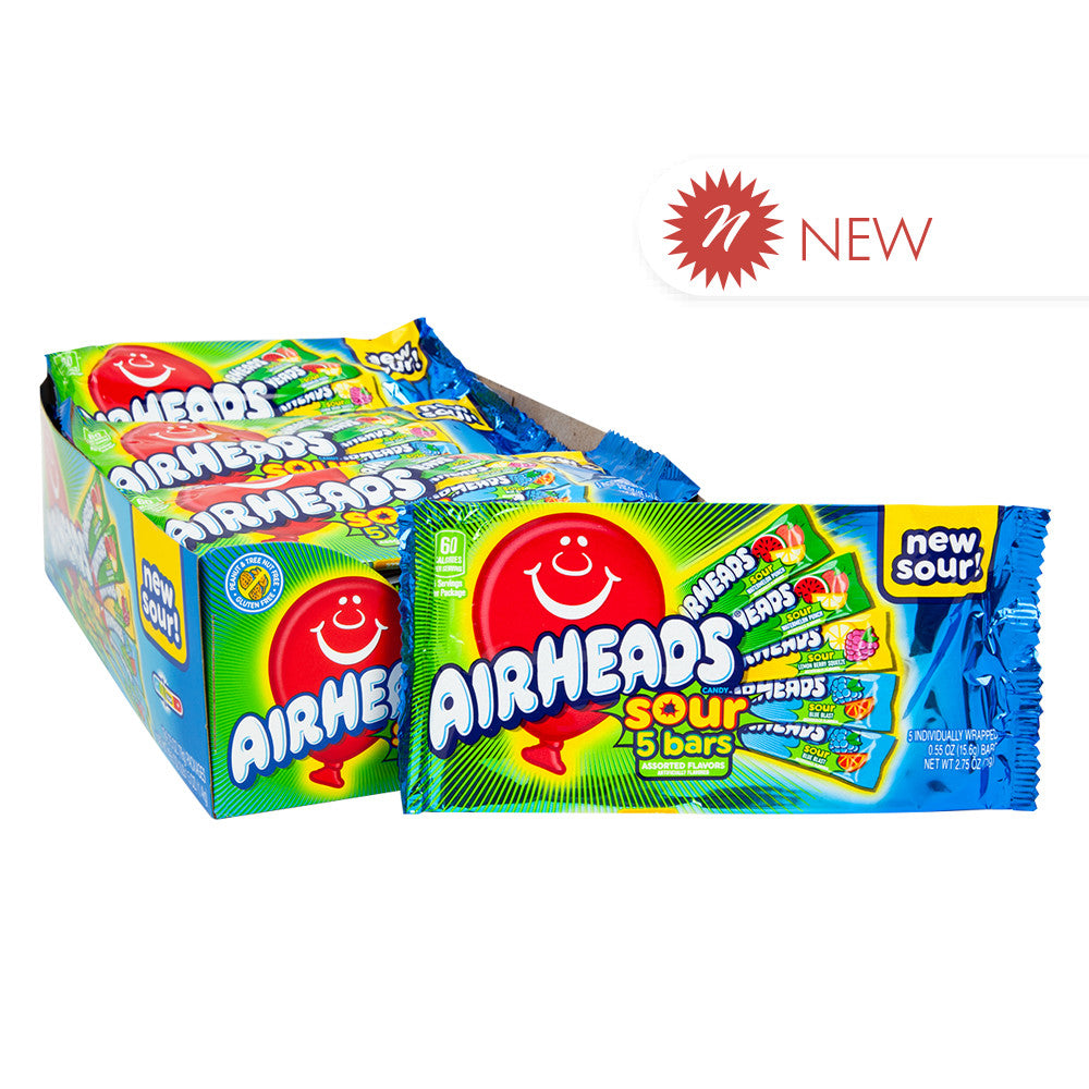 Wholesale Airheads Sour Assorted 5 Piece 2.75 Oz Pack- Bulk